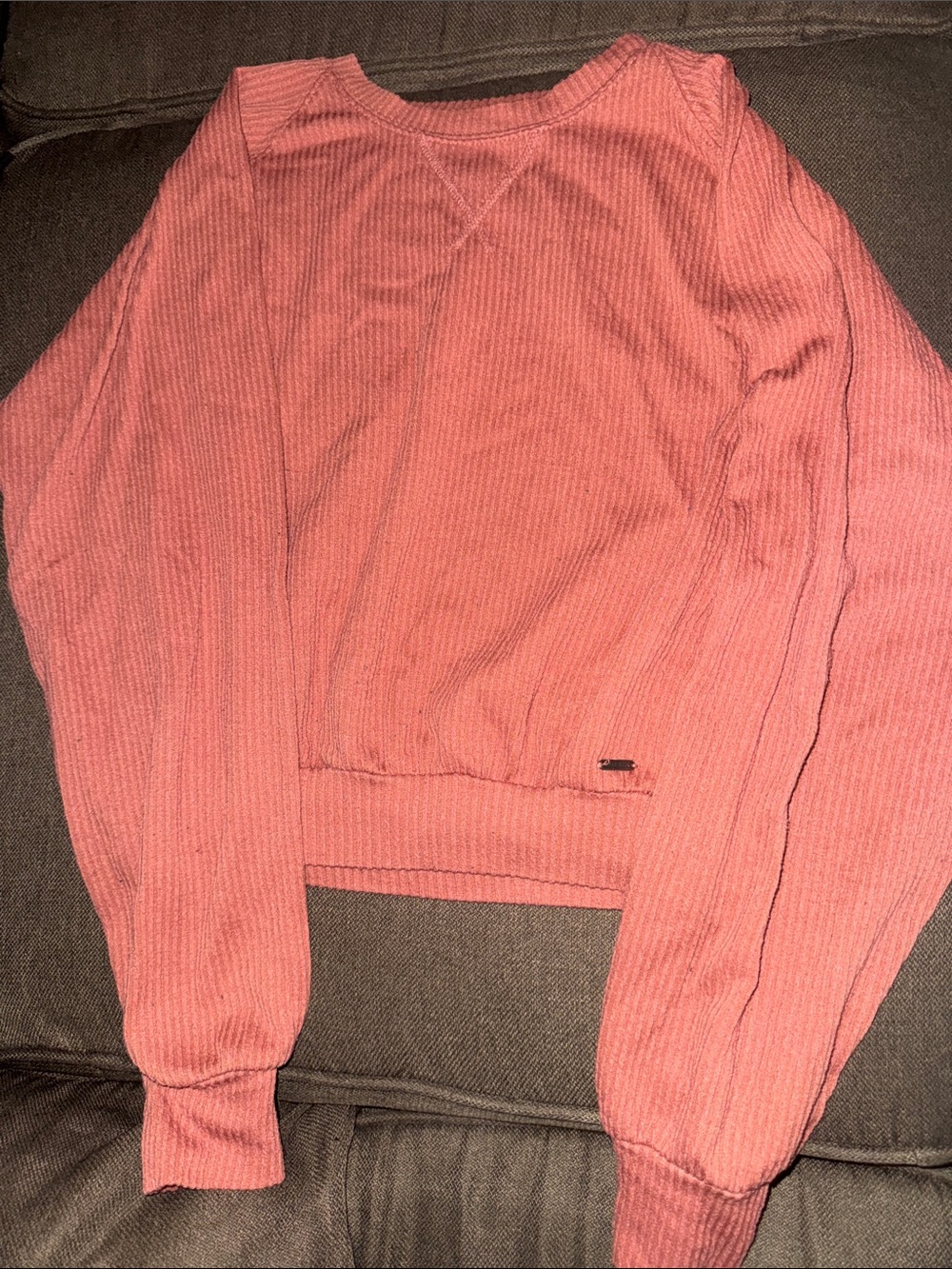 Hollister Ribbed Crewneck Pullover - Dusty Rose